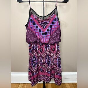 Express Pink and Purple Patterned Dress